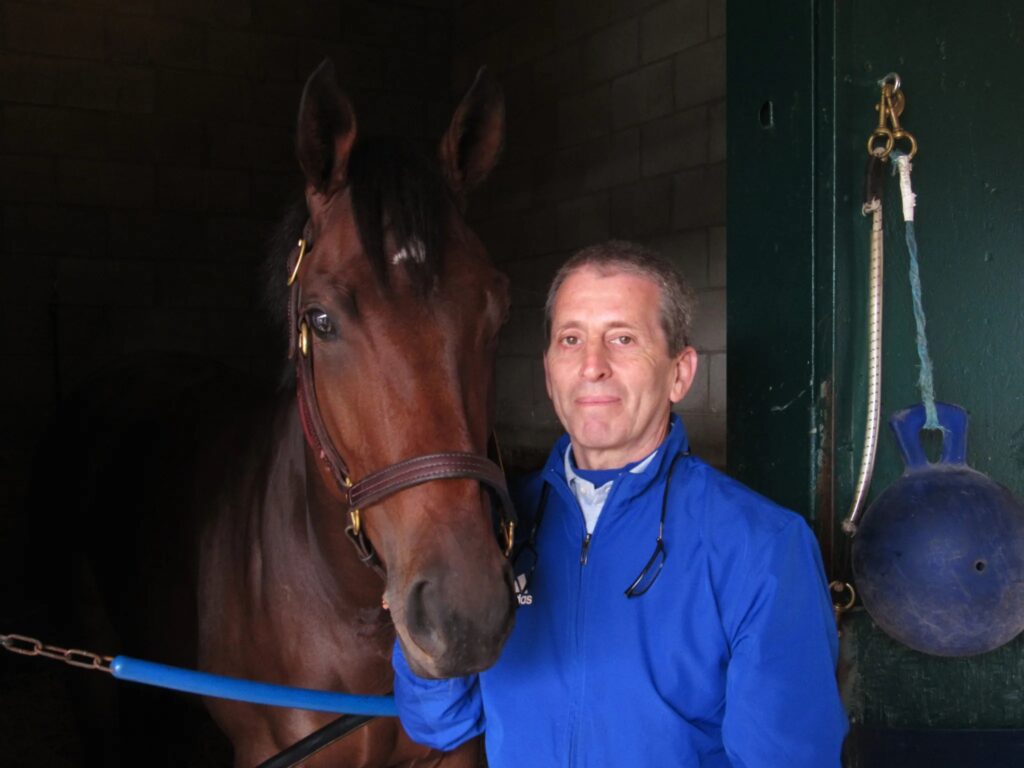Jospeh Lee in the barn with May Day Ready