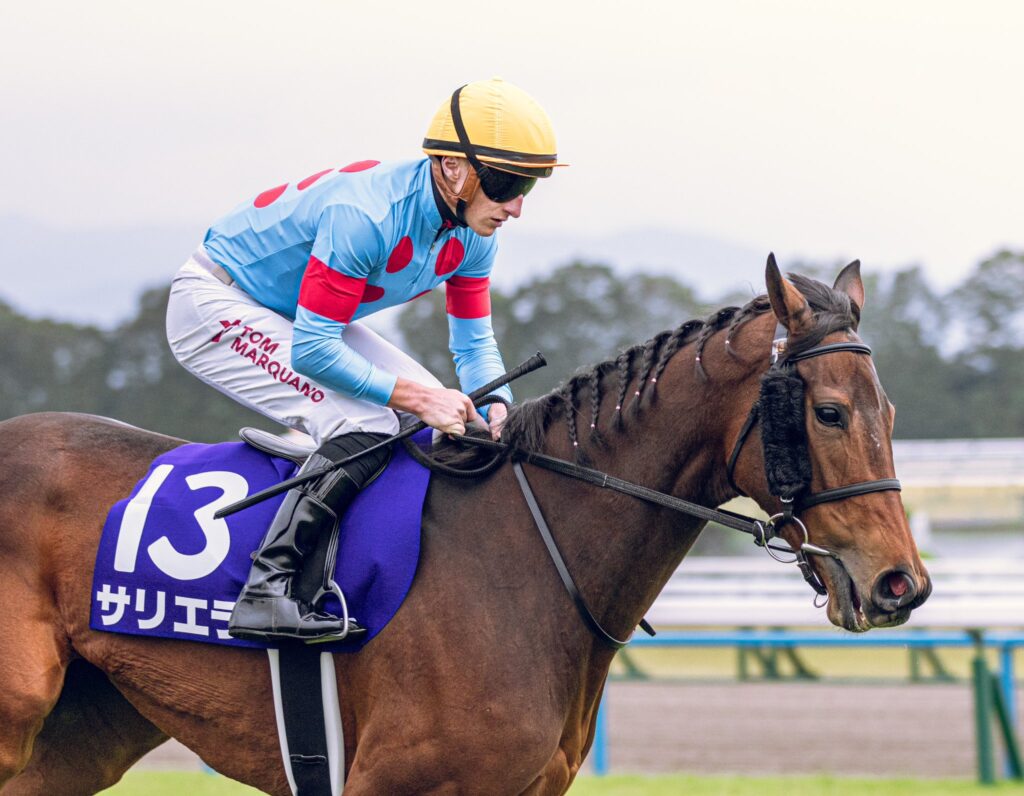 Tom Marquand riding at Nakayama