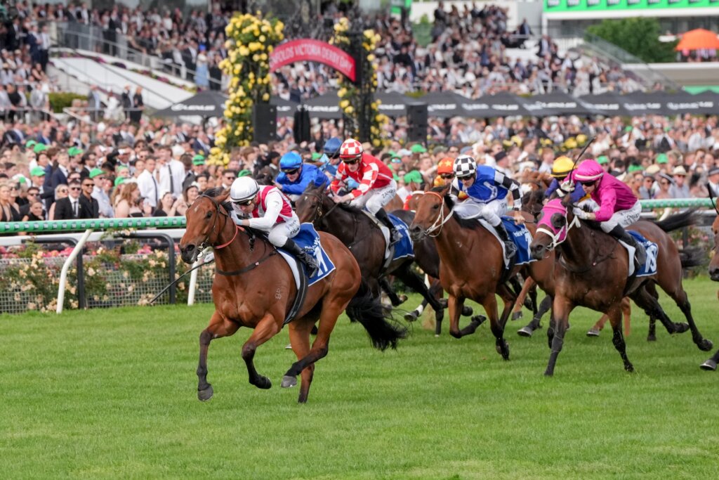 Isthmus winning the Furphy Sprint at Flemington