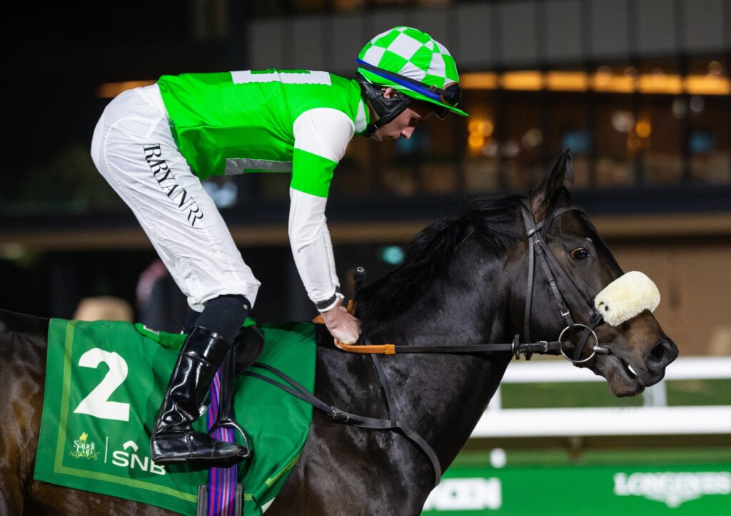Rossa Ryan winning the Turf Sprint aboard Annaf