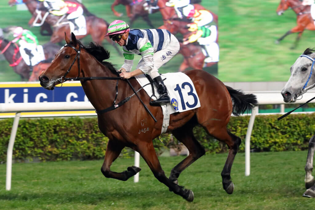 Packing Angel winning on Chinese New Year raceday