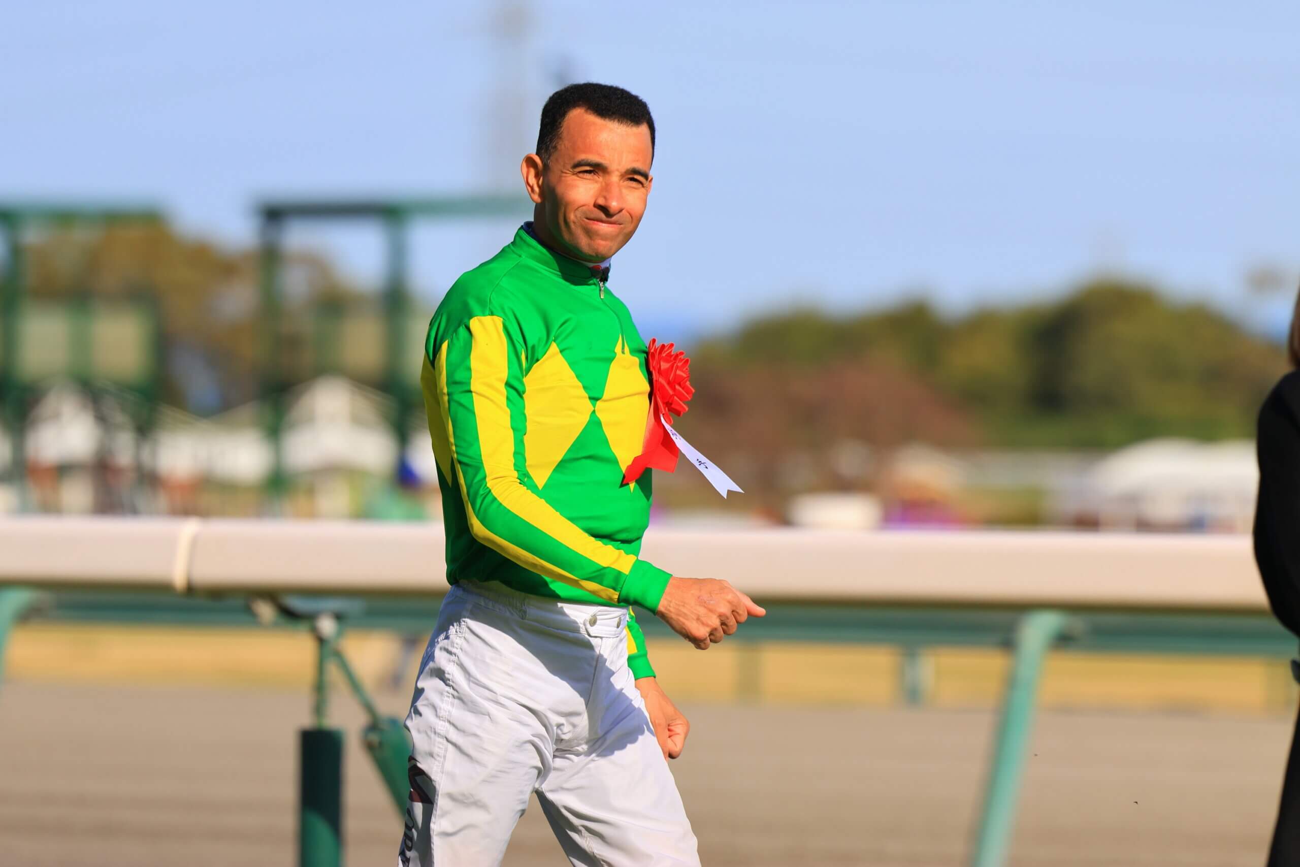 Joao Moreira after winning the G1 Takamatsunomiya Kinen
