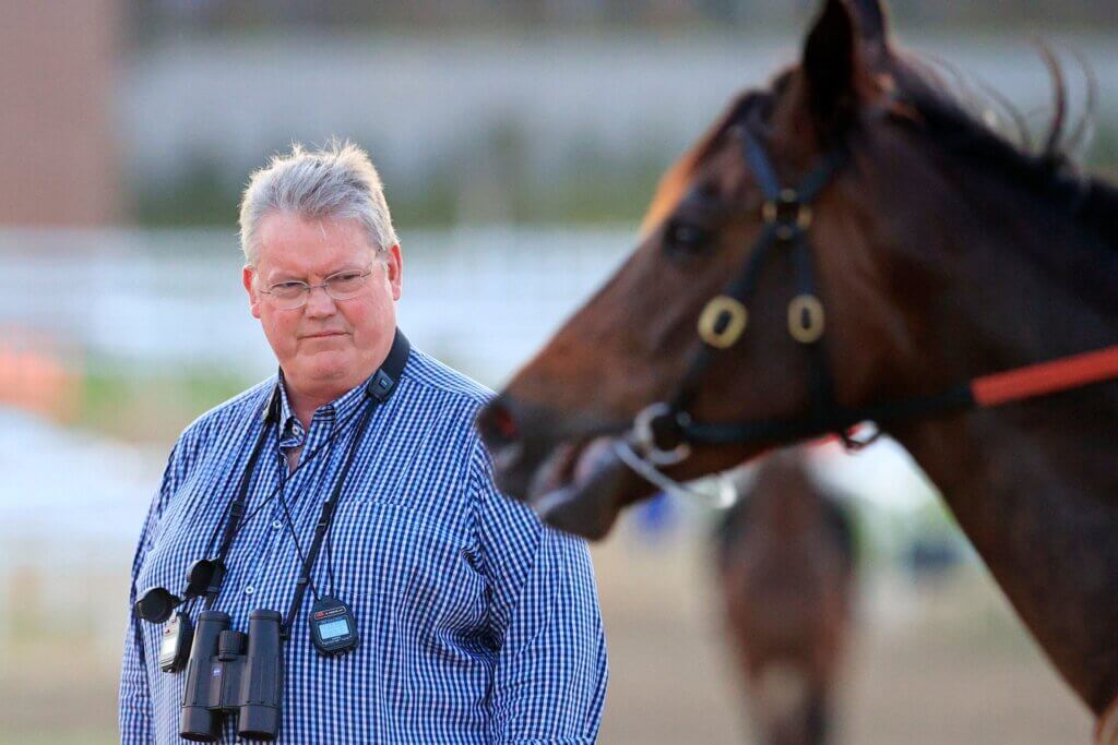 Anthony Cummings at Randwick trackwork
