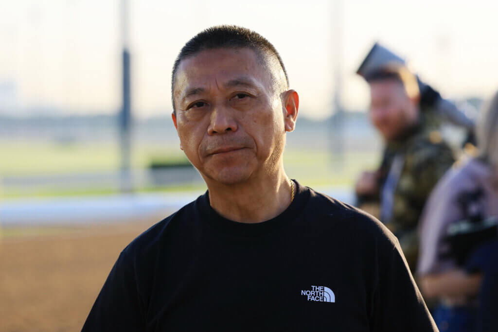 Danny Shum at morning trackwork in Meydan