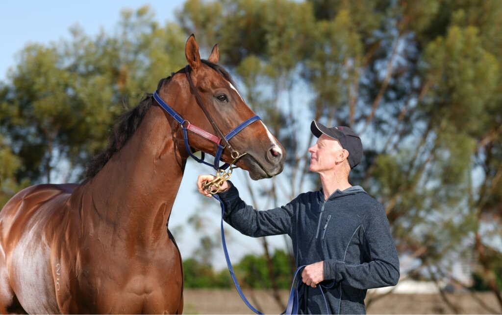 Trainer Danny Williams with Shelby Sixtysix