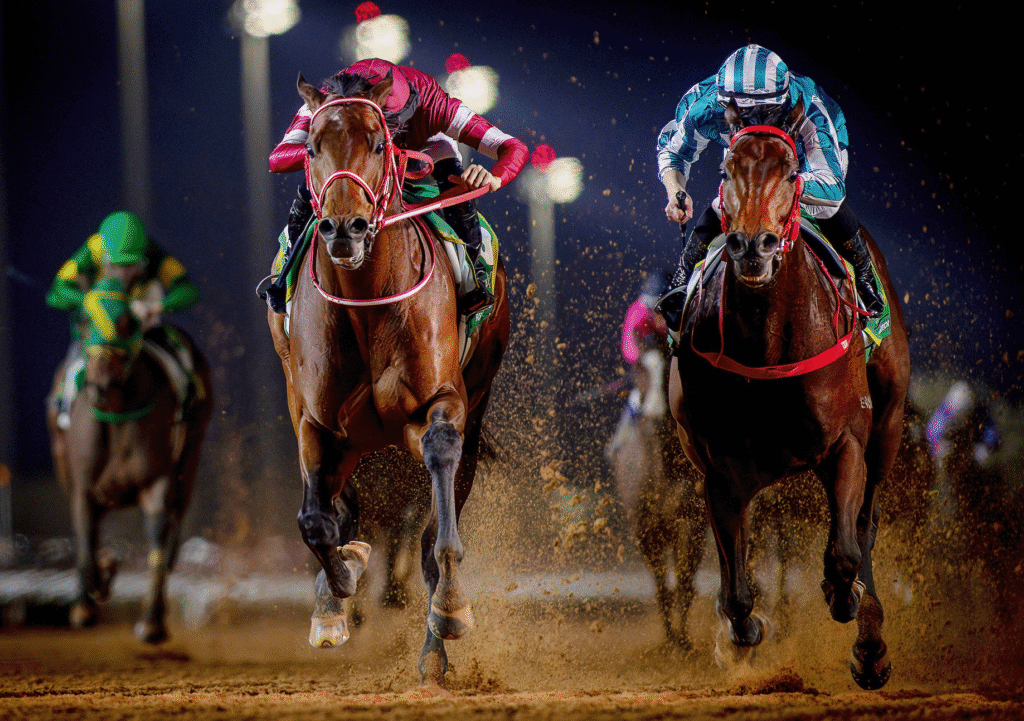 FOREVER YOUNG (L), ROMANTIC WARRIOR / G1 Saudi Cup // Riyadh /// 2025 //// Photo by HKJC