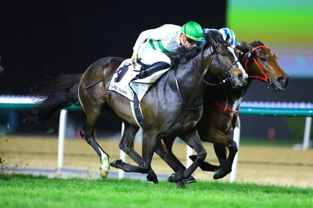 Soul Rush defeats Romantic Warrior in the G1 Dubai Turf