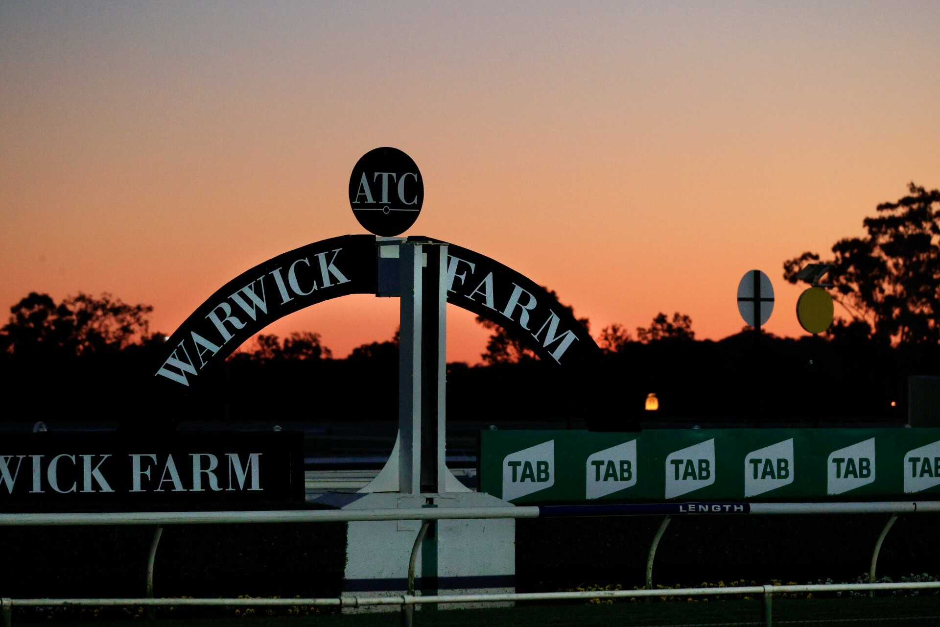 The Warwick Farm finishing post