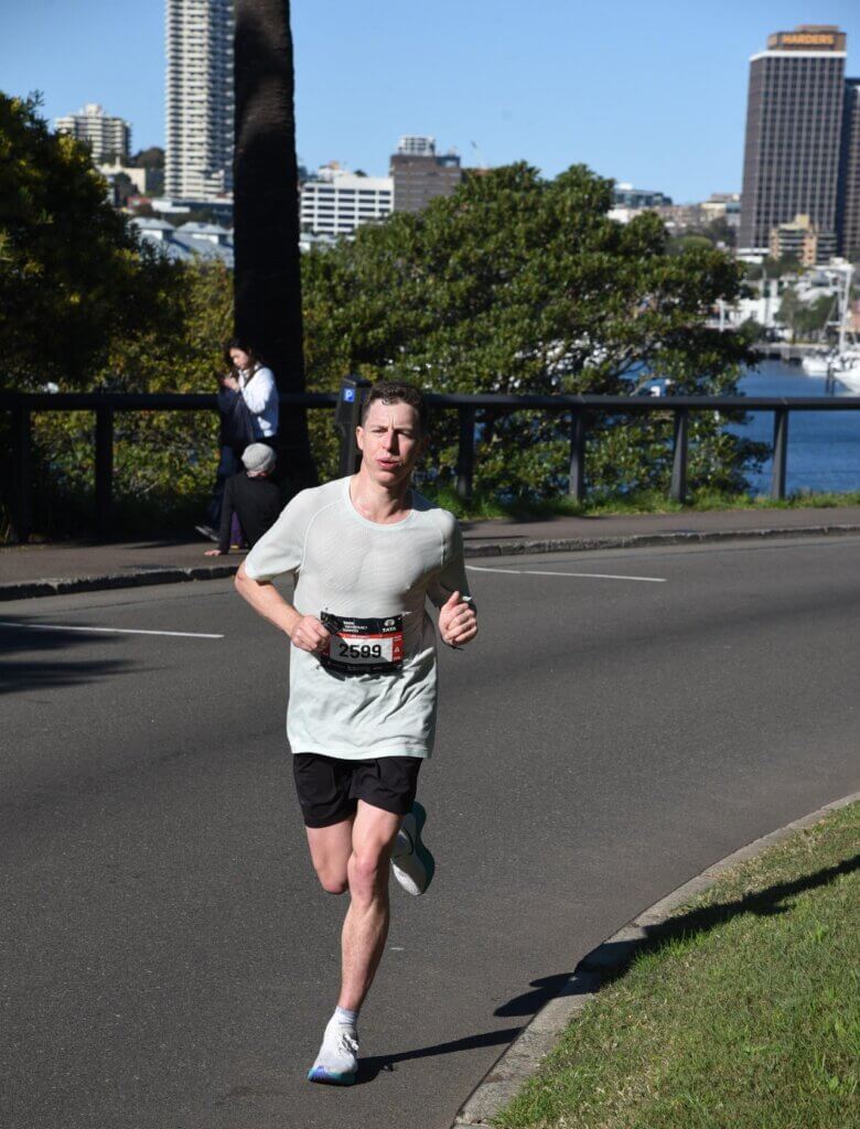Damian Lane runs in the Sydney Marathon