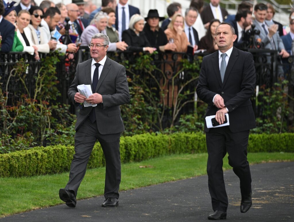 Darren Beadman and Chris Waller at Flemington