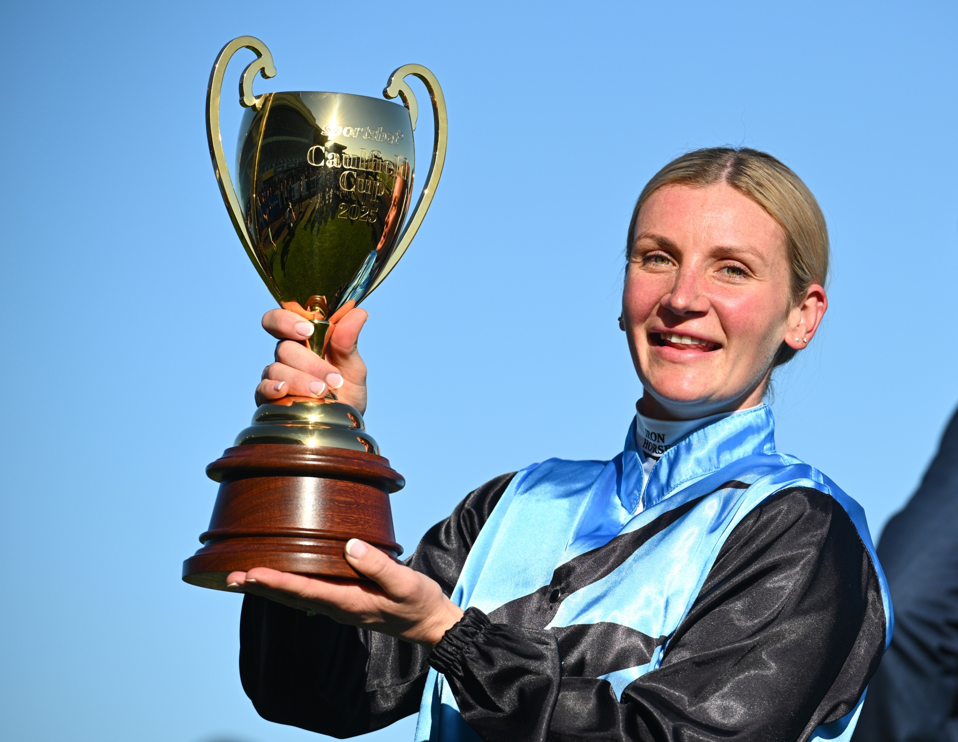 Jamie Melham wins the G1 Caulfield Cup on Half Yours