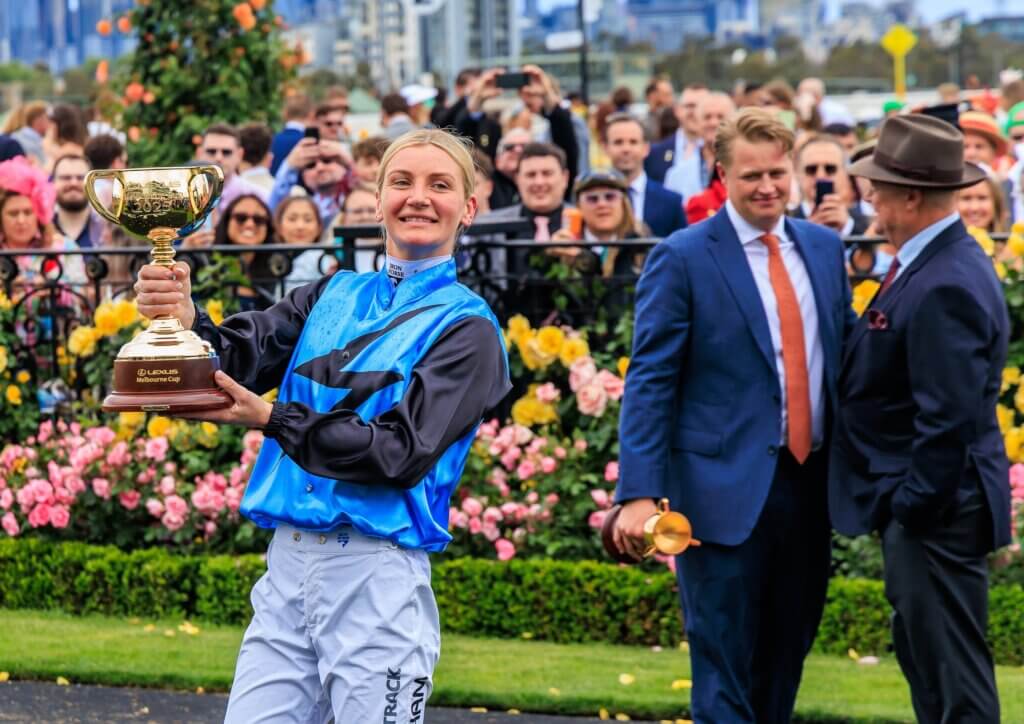 Jamie Melham wins the G1 Melbourne Cup