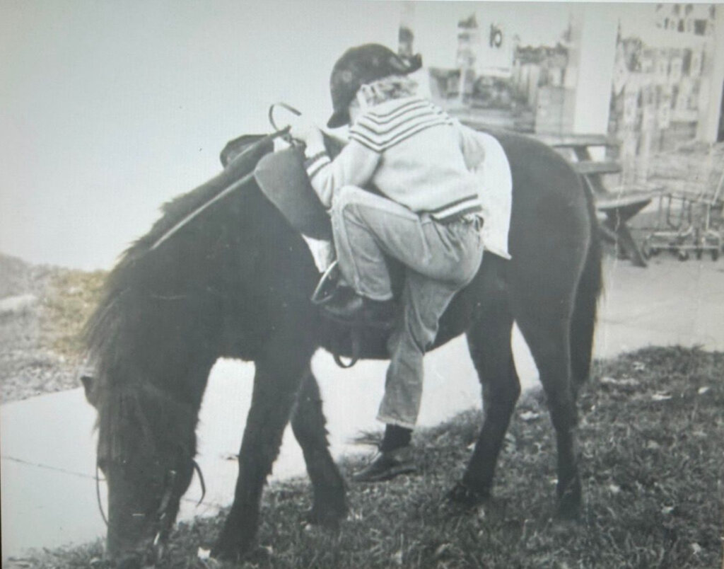 A young Shane Dye with his pony Tina
