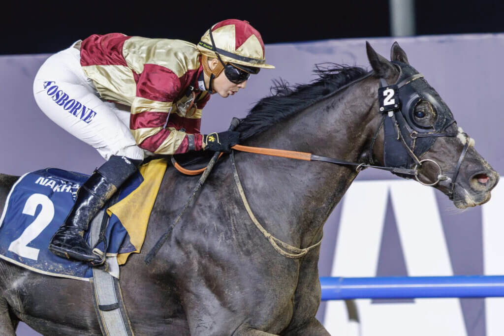 Saffie Osborne riding Heart Of Honor to victory at Meydan in December 2025
