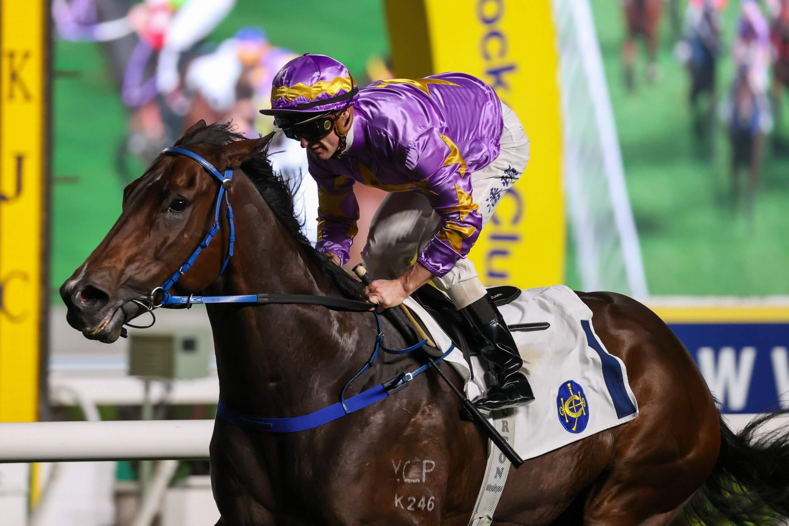 Zac Purton and Little Paradise win a 1400m Class 3 at Sha Tin in December 2025