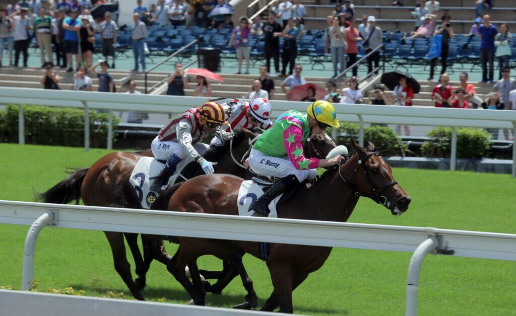 Callan Murray guiding Horse Of Fortune to victory at Sha Tin in 2017