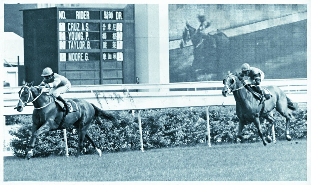 Co-Tack and Tony Cruz winning the 1983 Hong Kong Derby