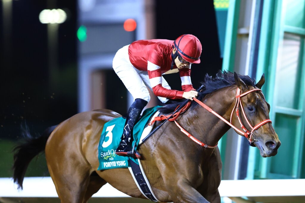 Forever Young and Ryusei Sakai winning the 2026 Saudi Cup in Riyadh