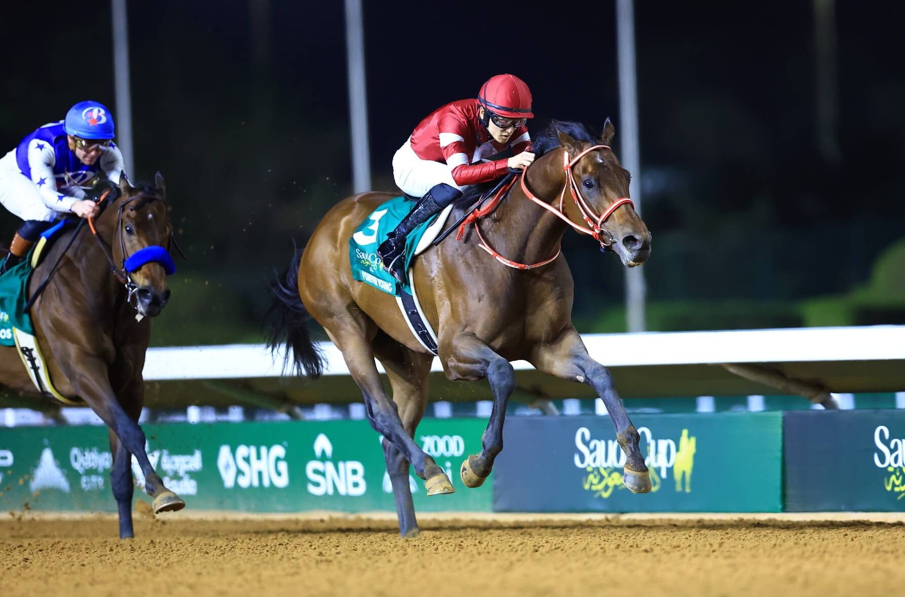 Forever Young holding Nysos at bay to win the 2026 Saudi Cup