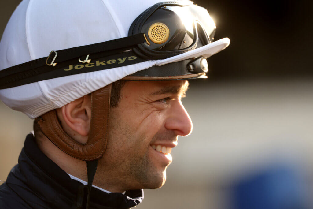 Umberto Rispoli talks to the media at Churchill Downs ahead of the Kentucky Derby