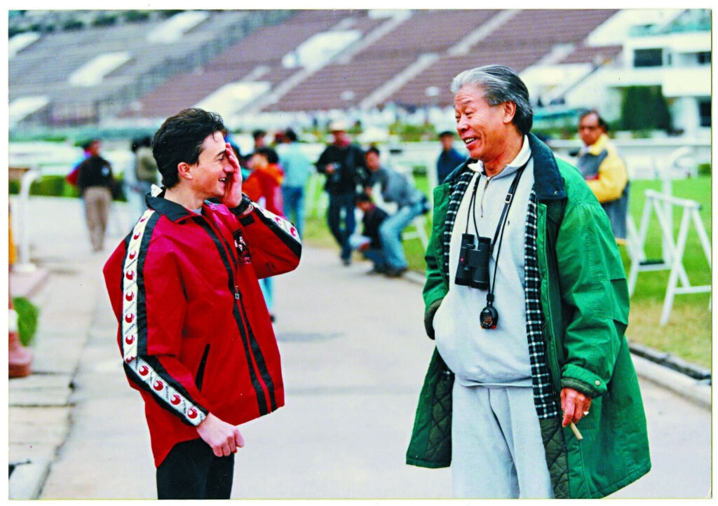 Douglas Whyte talking to Wong Tang-Ping at Sha Tin in 1997