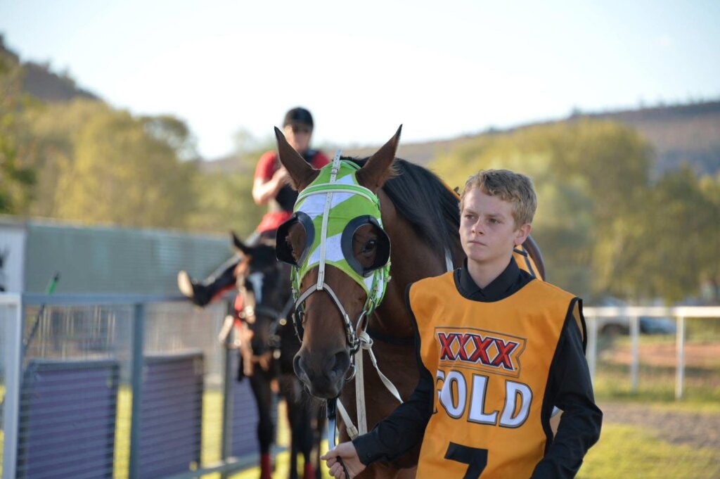 A young Ethan Brown on strapping duties at Alice Springs in 2015