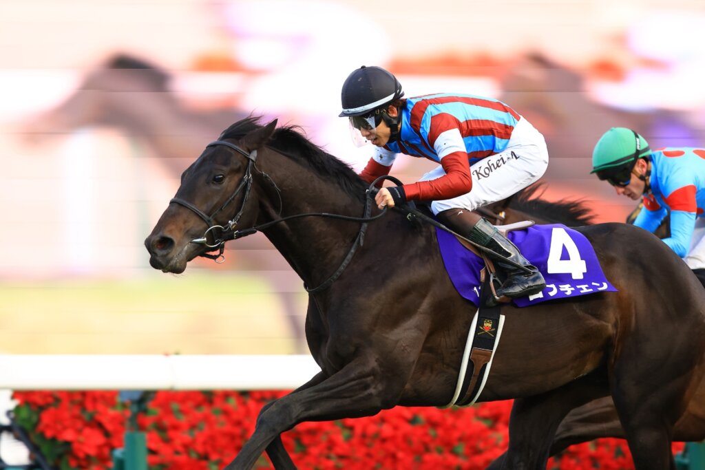 Lovcen winning the 2025 Hopeful Stakes under Kohei Matsuyama