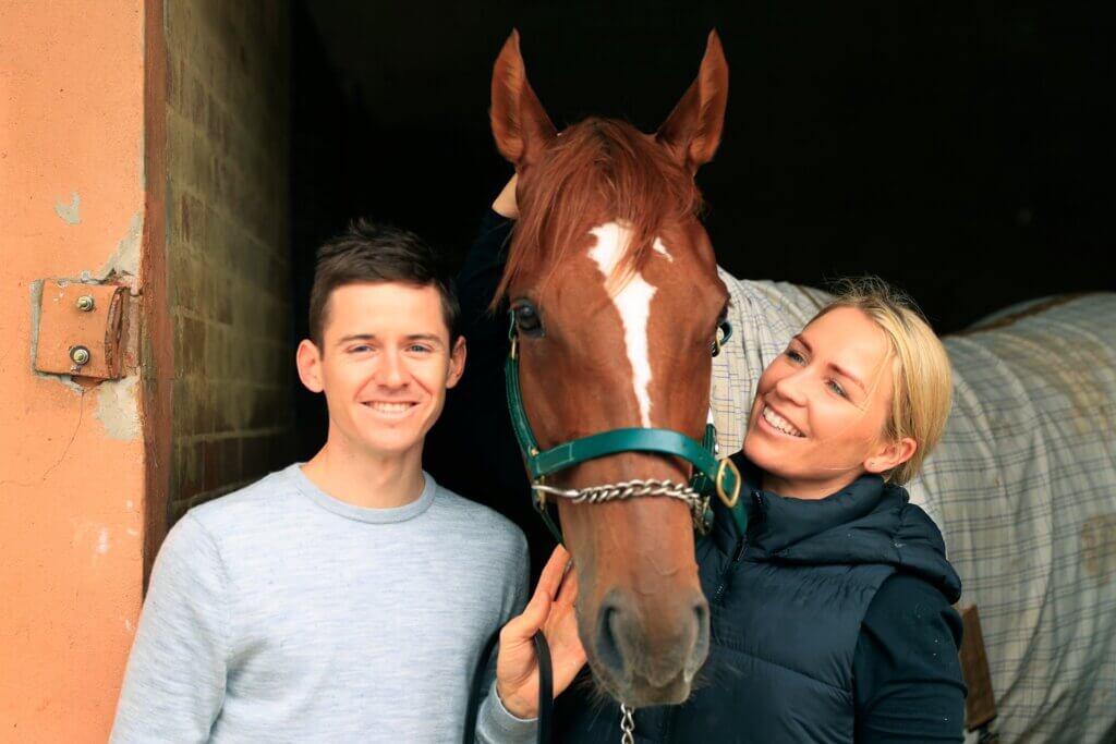 Jason Collett and Clare Cunningham with Gytrash after his 2020 Yes Yes Stakes win