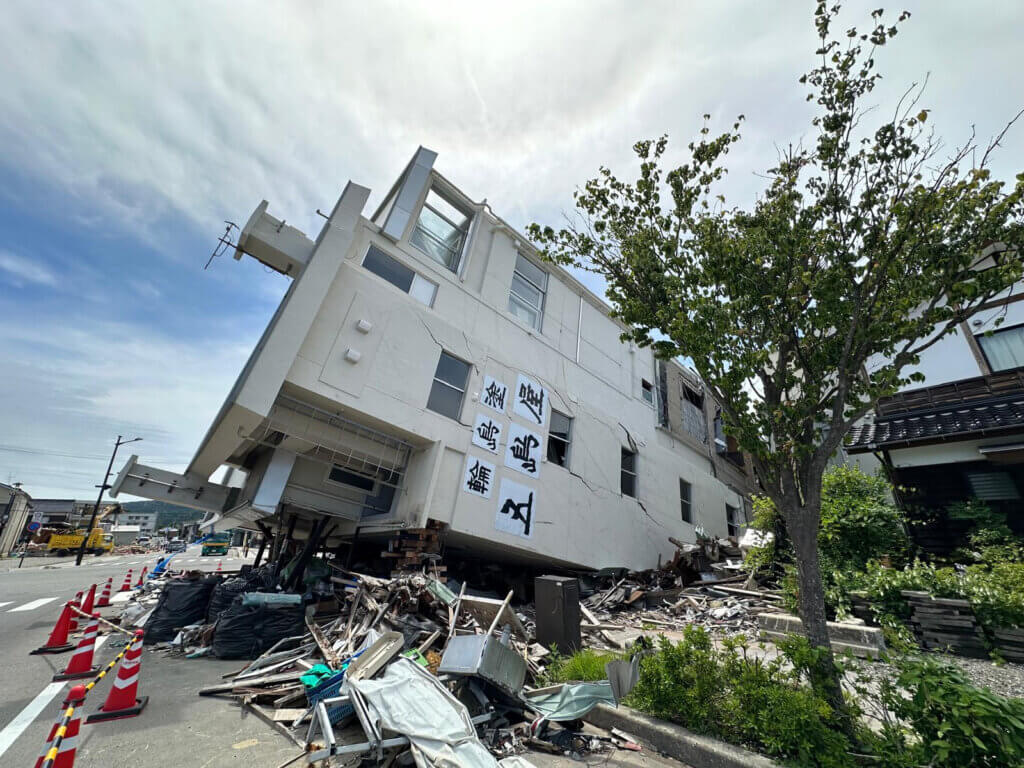 Buildings damaged by the Earthquake
