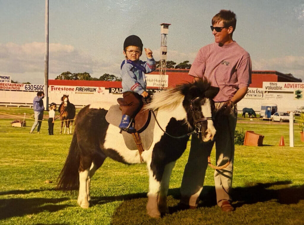 A very young Jason Collett on his pony