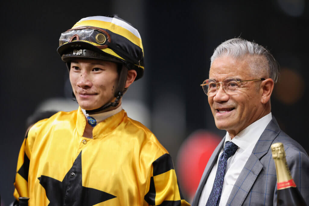 Jerry Chau and Tony Cruz after a win at Happy Valley