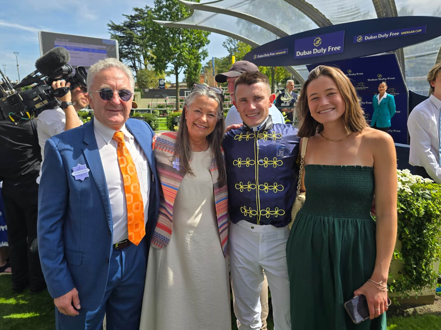 Luke Ferraris and his family at Ascot for the Shergar Cup