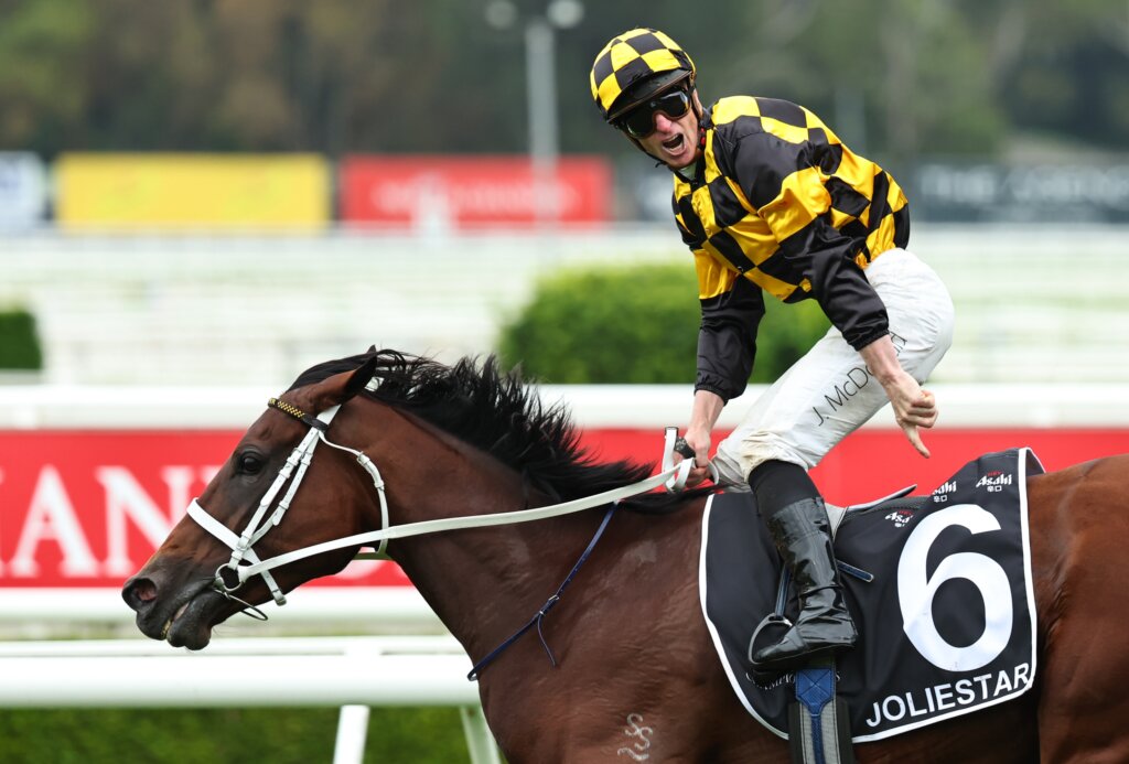 Joliestar winning the 2026 TJ Smith Stakes