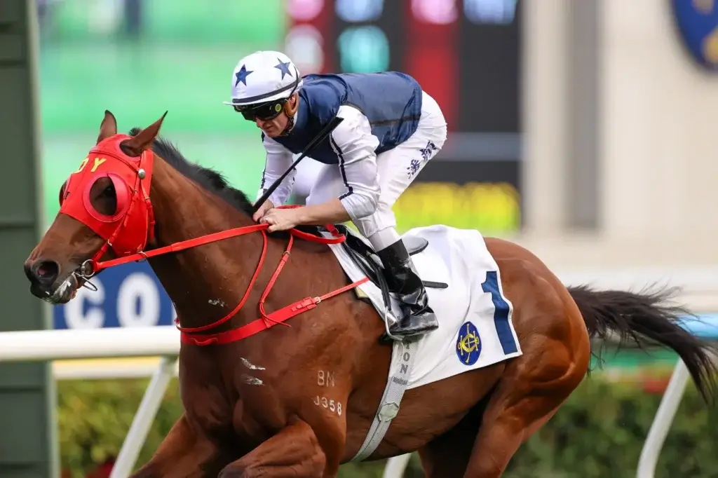 Zac Purton and Fast Network winning at Sha Tin