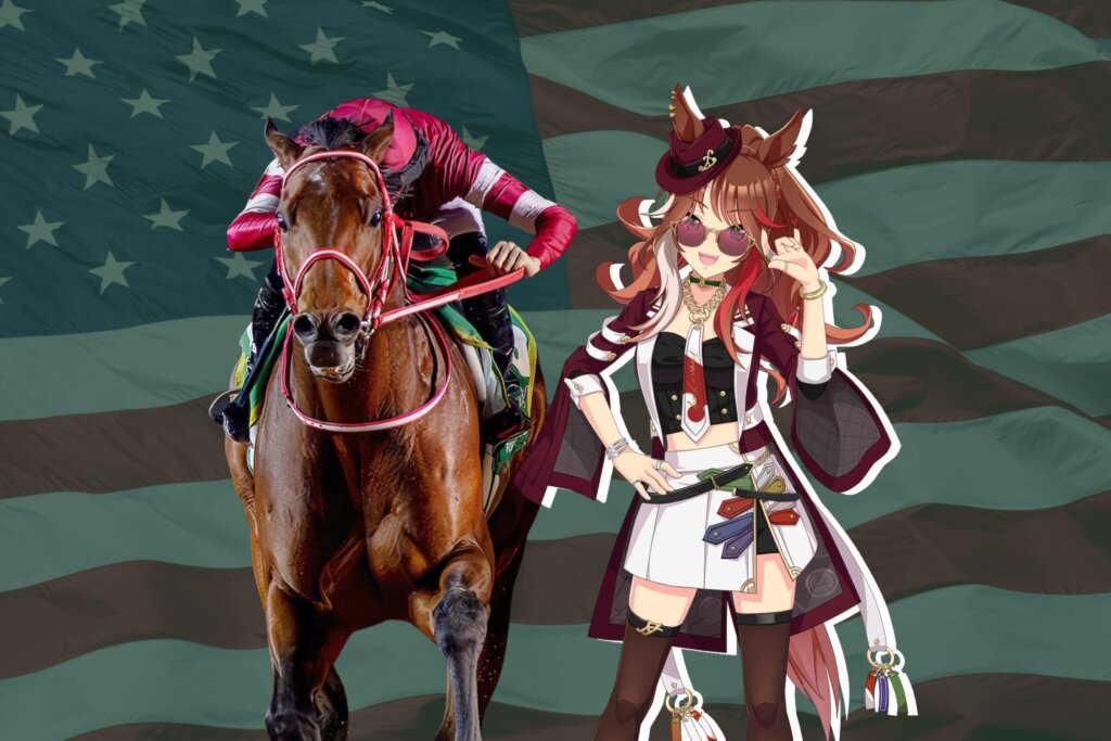 Forever Young the horse and the Umamusume character for Keeneland