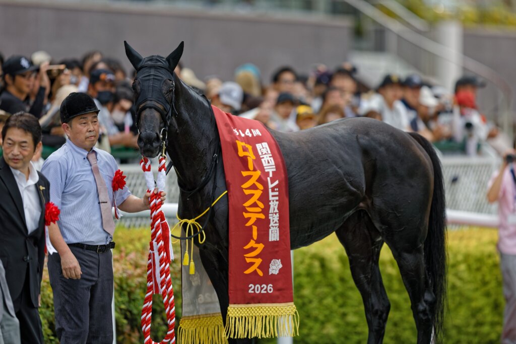 Monroe Walk after winning the G2 Rose Stakes 2026