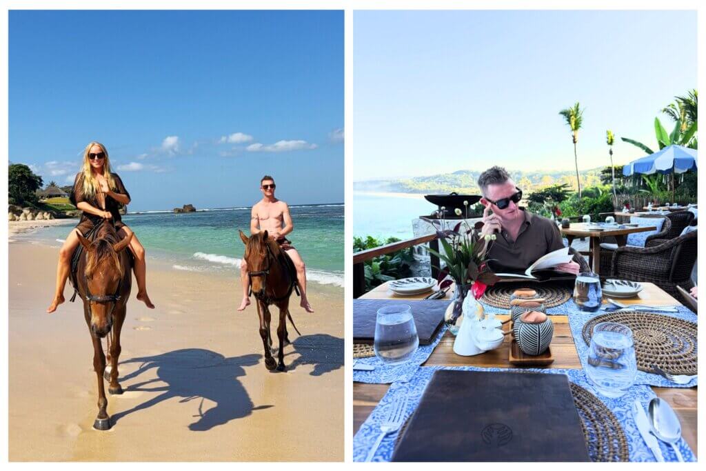 Nicole And Zac Purton on holiday