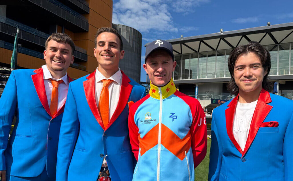 Luke Klein, Max Uz and Luke Collison with Zac Purton