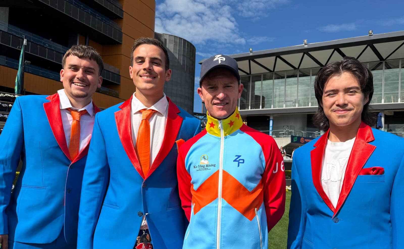 Max Uz, Luke Klein and Luke Collison with Zac Purton