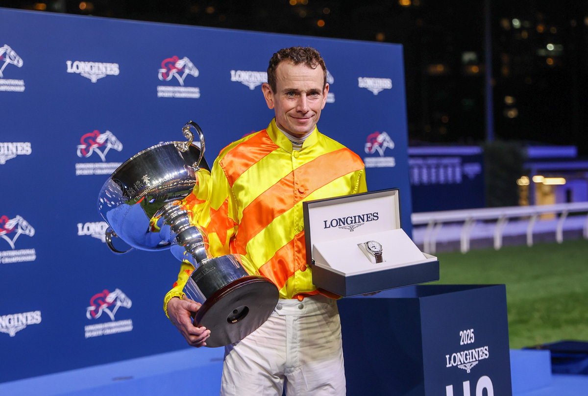 Ryan Moore after winning the 2025 IJC at Happy Valley